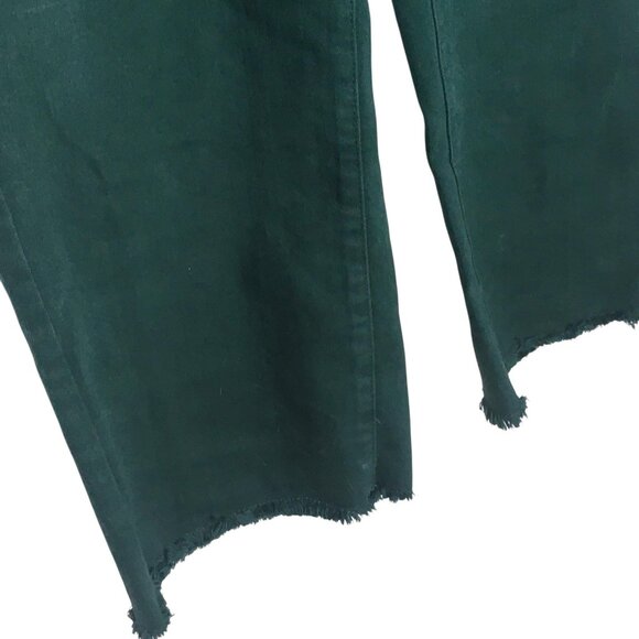 Judy Blue Jeans Womens 13/31 Green Wide Leg Crop Button Fly Raw Hem JB88104 - Picture 16 of 16
